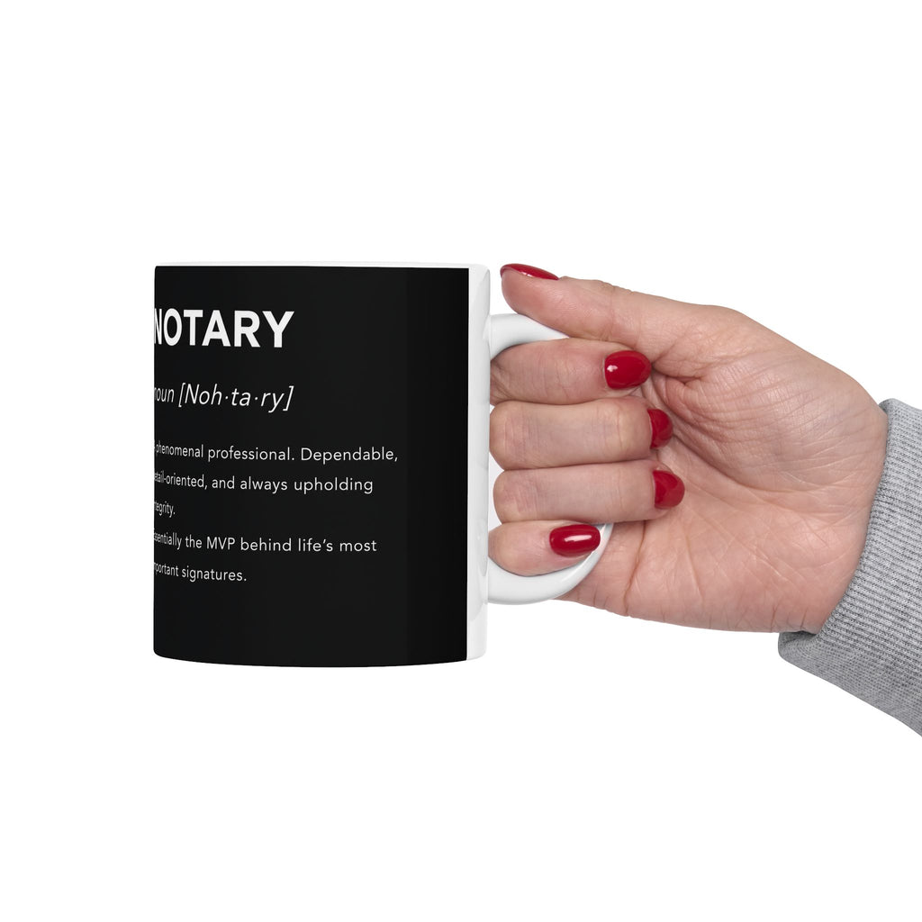 ☕ Notary Definition Coffee Mug | Minimalist Notary Mug | Notary Public Gift | Loan Signing Agent Coffee Cup | 11oz & 15oz Ceramic Mug