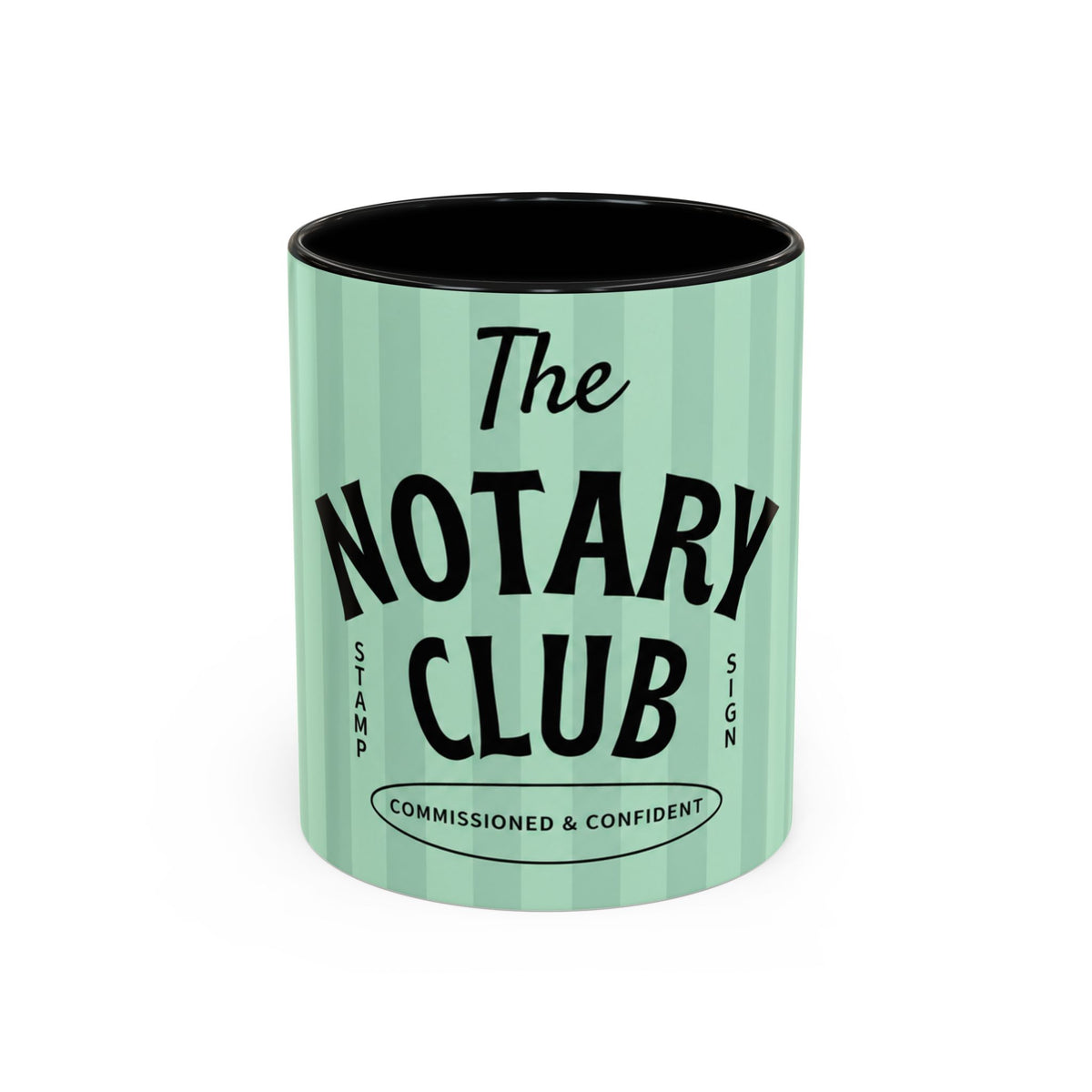The Notary Club Accent Coffee Mug — Commissioned & Confident Notary Public Gift