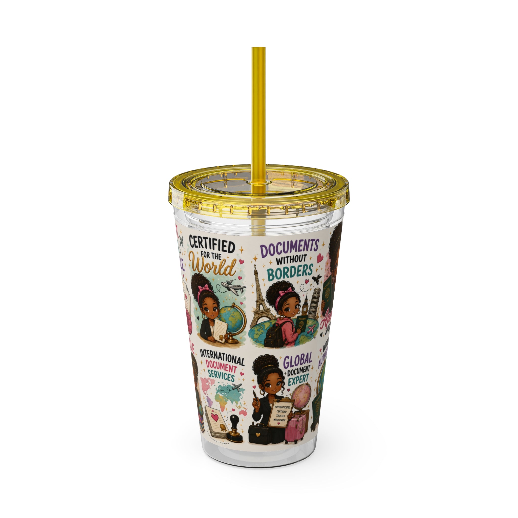 16 oz Acrylic Tumbler – Apostille Specialist Travel Collection | Double-Wall Notary Cup with Straw