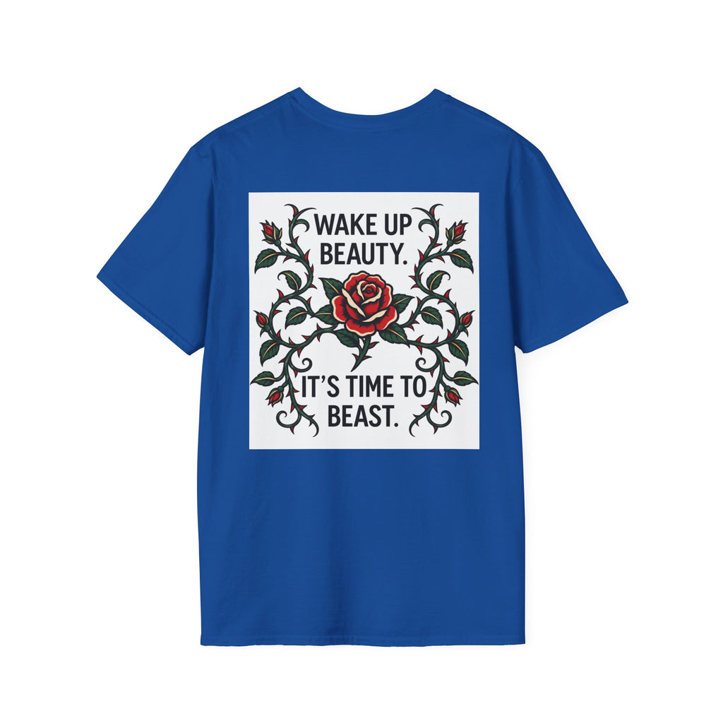 Wake Up Beauty, It’s Time to Beast Tee — Rose & Thorn Graphic Shirt