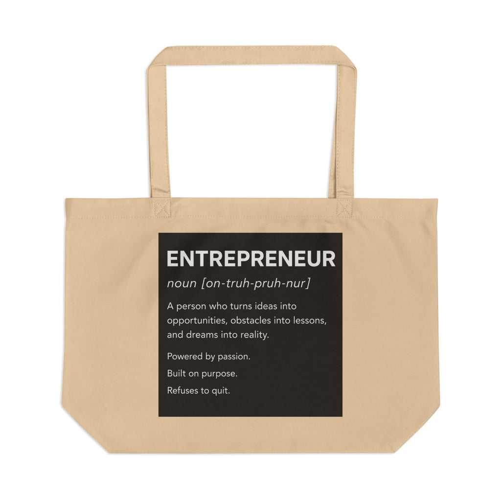 Entrepreneur Definition Organic Canvas Tote Bag 🚀🖤