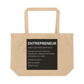 Entrepreneur Definition Organic Canvas Tote Bag 🚀🖤