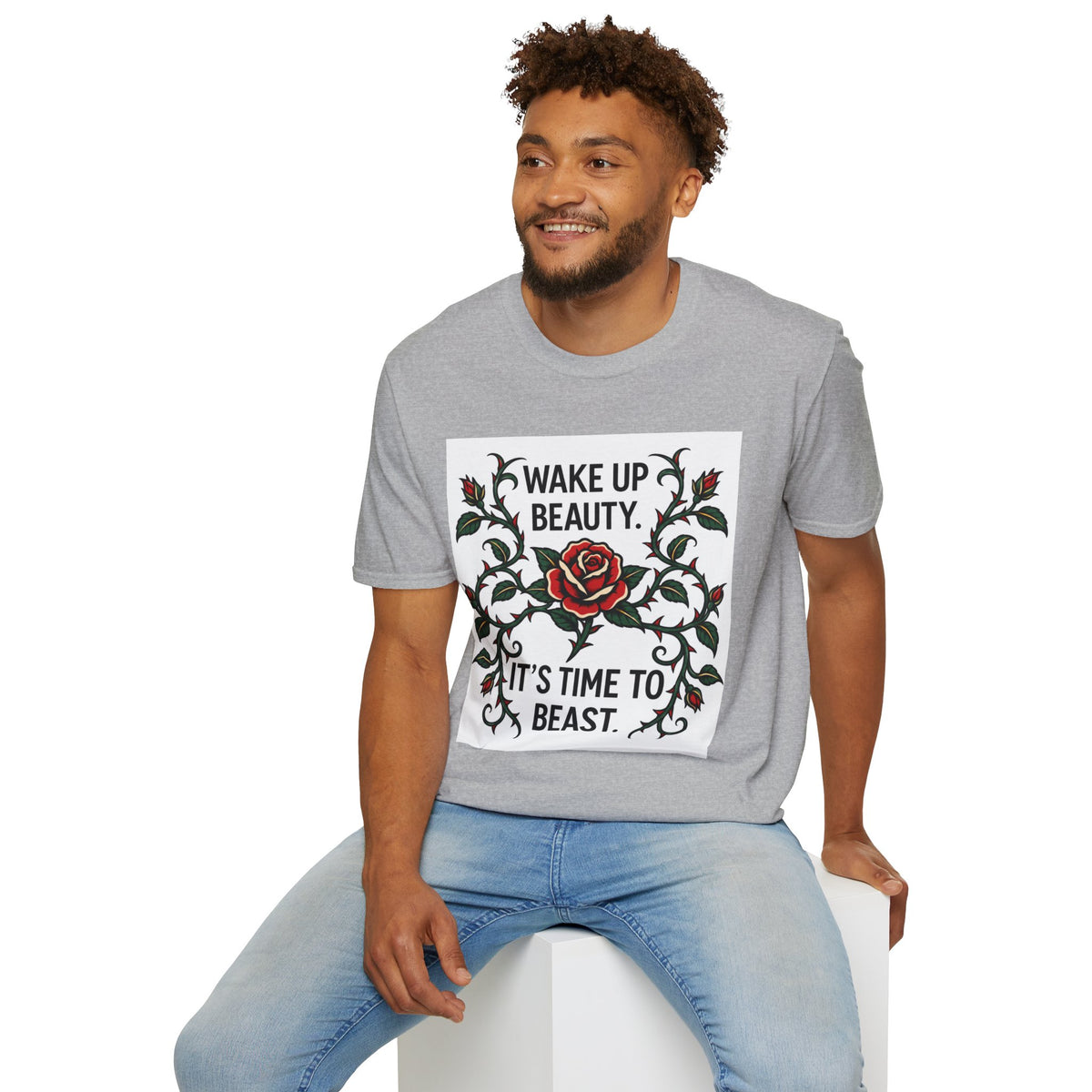 Wake Up Beauty, It’s Time to Beast Tee — Rose & Thorn Graphic Shirt