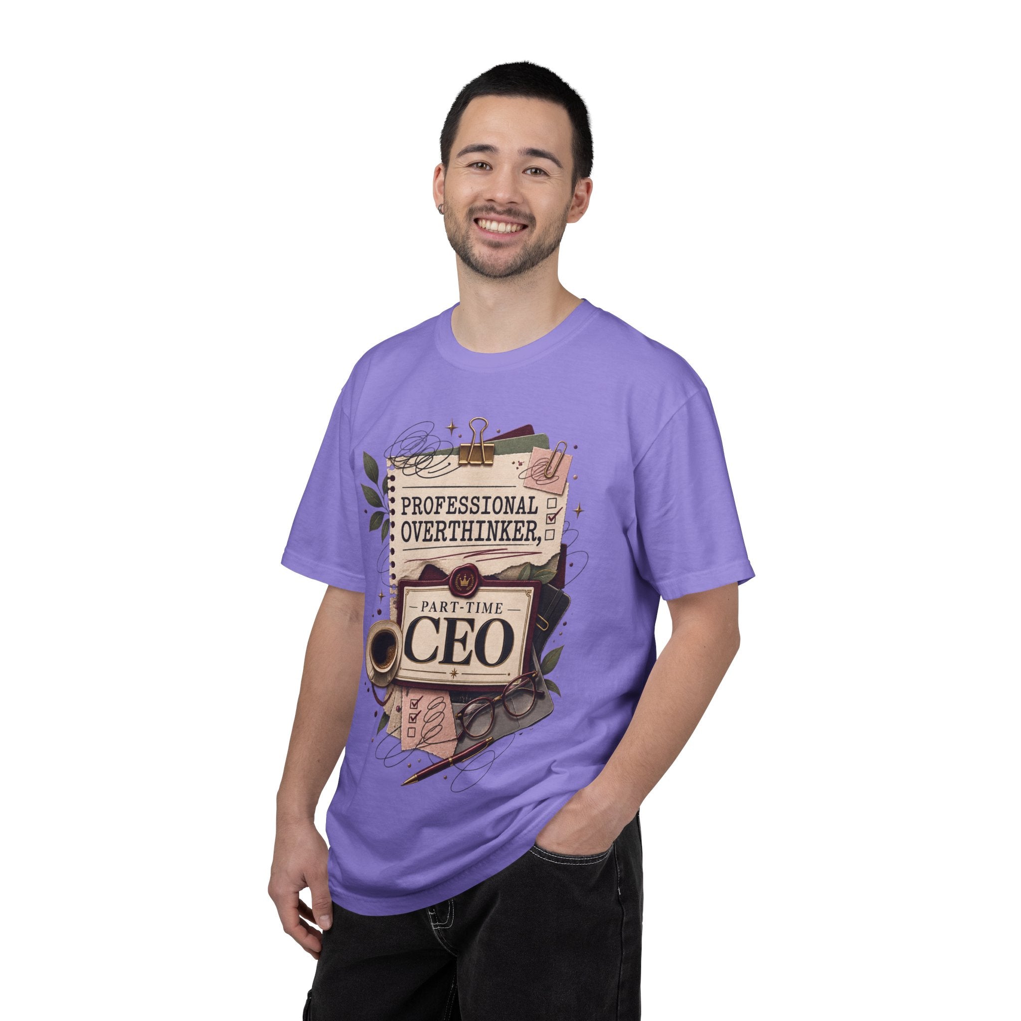 Professional Overthinker Part-Time CEO T-Shirt | Funny Small Business Owner Graphic Tee | Entrepreneur Gift | Garment-Dyed Shirt