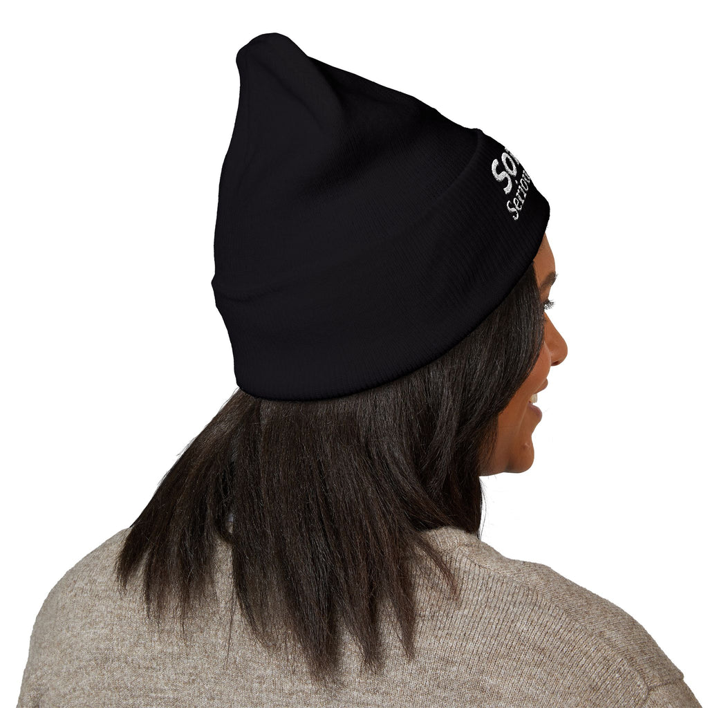 Soft Life. Serious Business. Embroidered Cuffed Beanie | Cozy Entrepreneur Winter Hat