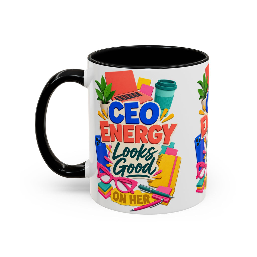CEO Energy Looks Good on Her Mug | Women in Business Coffee Cup | Female Entrepreneur Gift | Boss Lady Office Mug