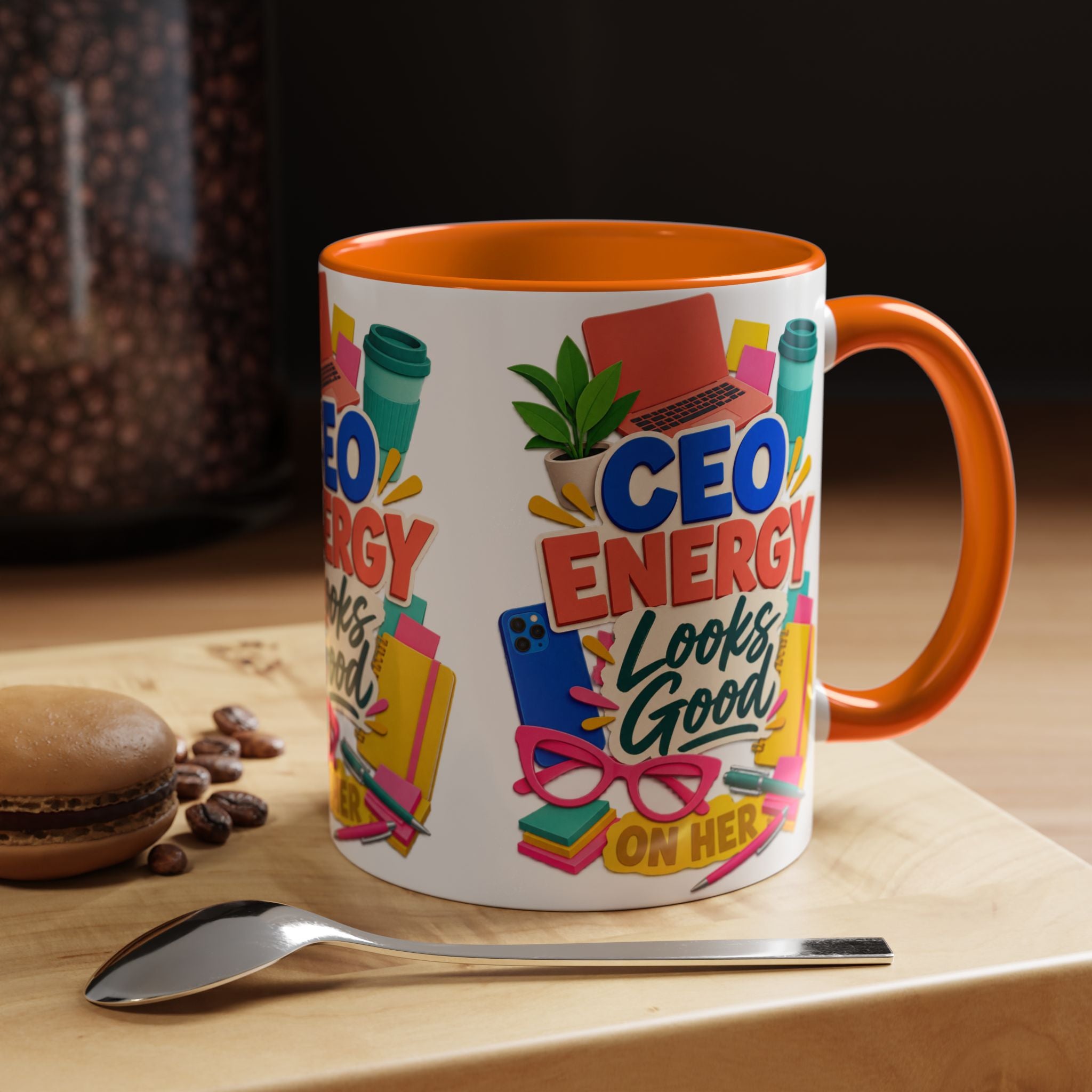 CEO Energy Looks Good on Her Mug | Women in Business Coffee Cup | Female Entrepreneur Gift | Boss Lady Office Mug