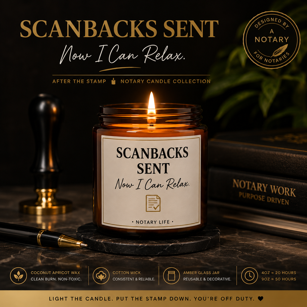 Scanbacks Sent. Now I Can Relax. | Notary Life Scented Candle Coconut Apricot Wax(4oz & 9oz)