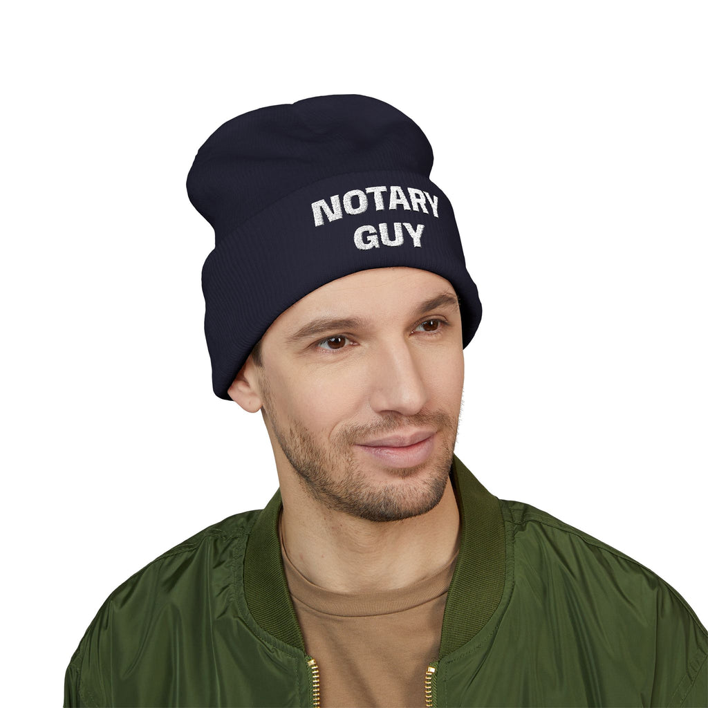 Notary Guy Embroidered Cuffed Beanie | Men's Notary Public Winter Hat