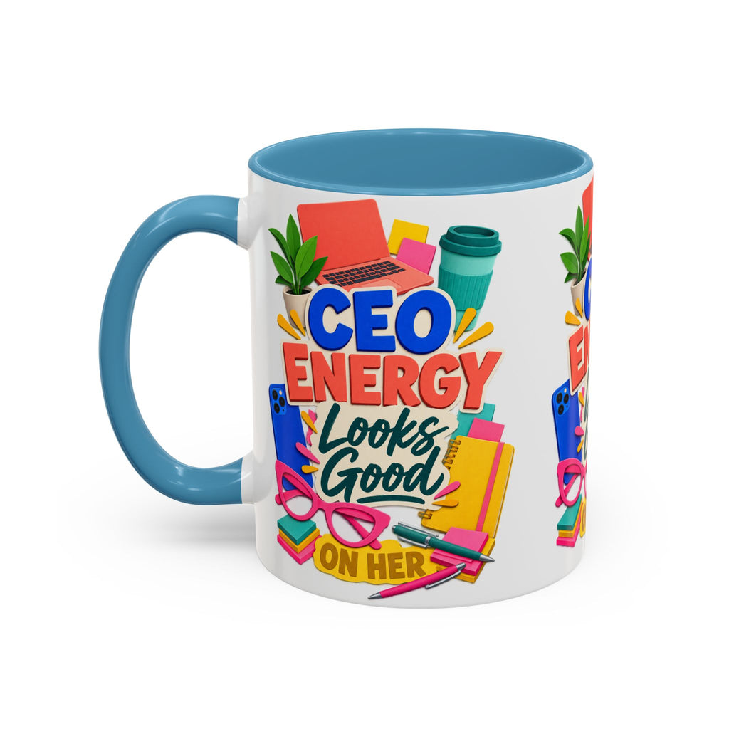 CEO Energy Looks Good on Her Mug | Women in Business Coffee Cup | Female Entrepreneur Gift | Boss Lady Office Mug