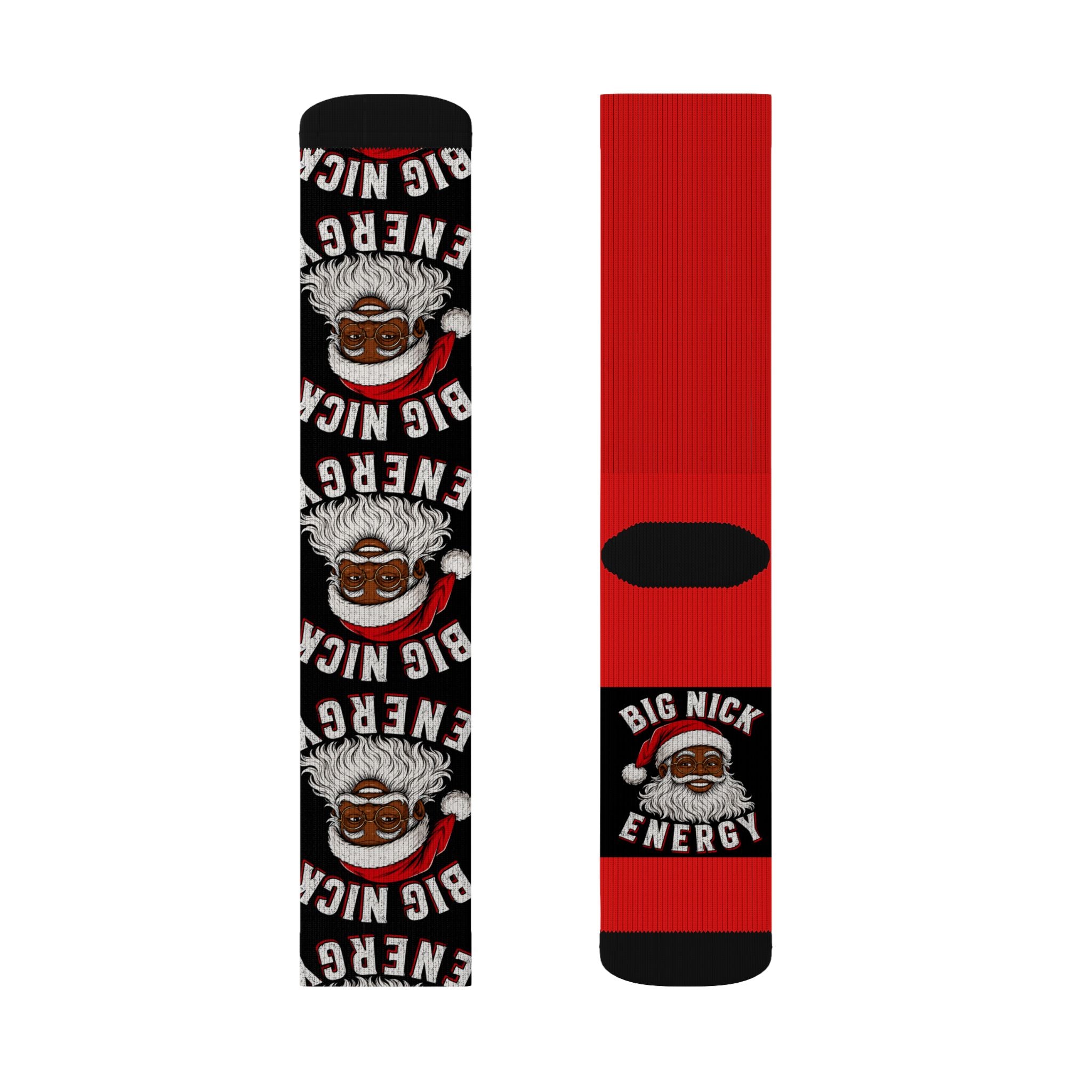 Big Nick Energy Christmas Socks | Funny Santa Holiday Crew Socks | Festive Stocking Stuffer
