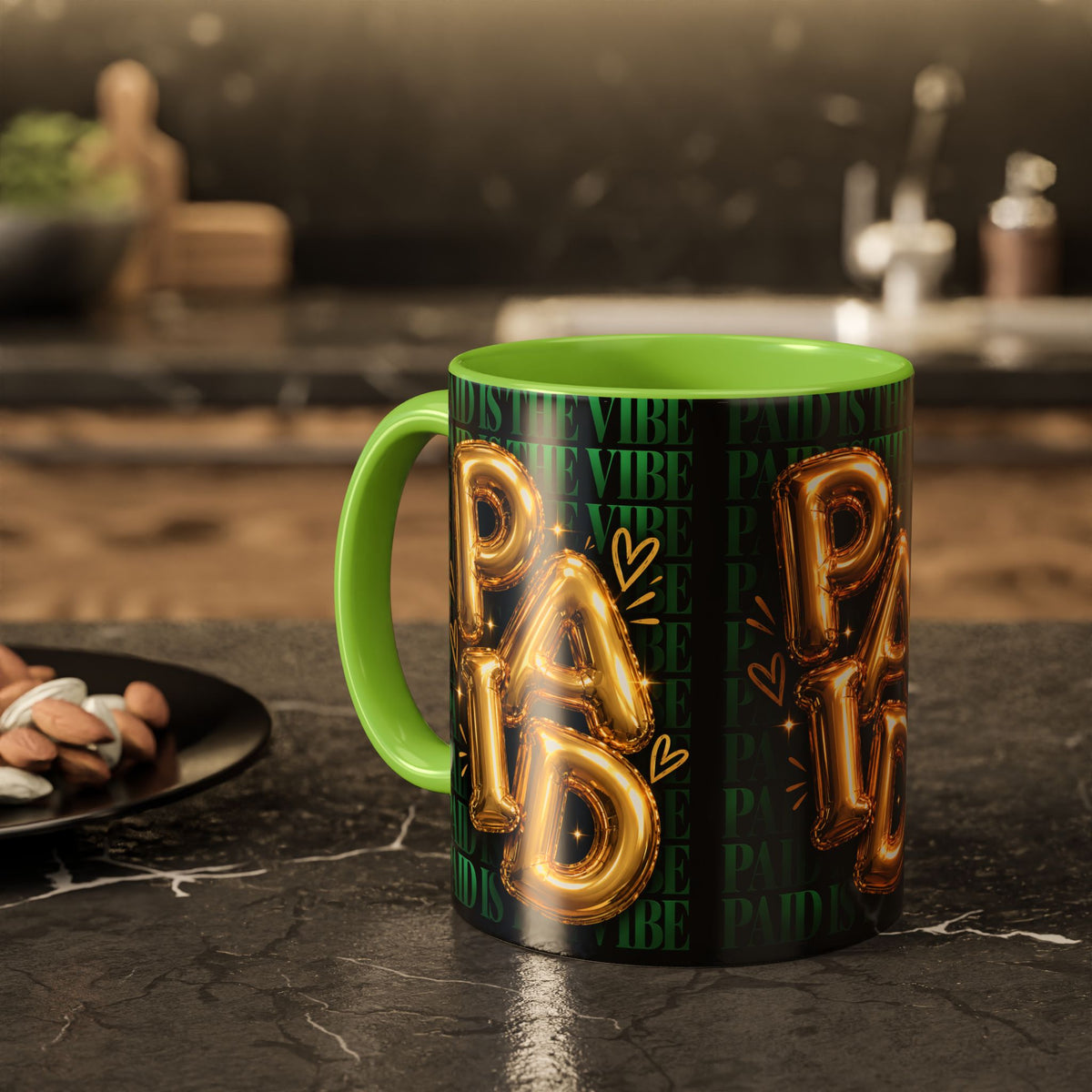 Paid Is the Vibe Mug — Gold Balloon Entrepreneur Accent Coffee Cup