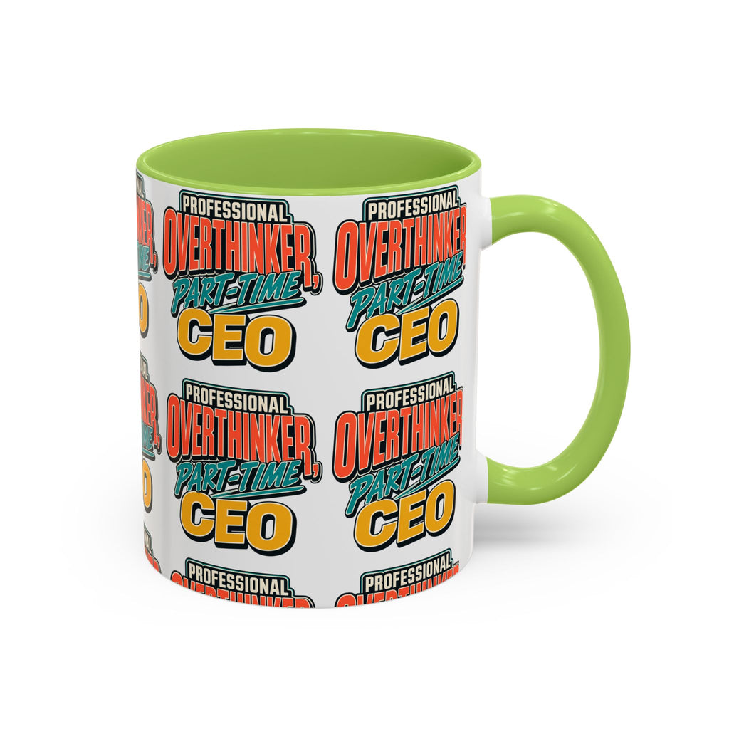 Professional Overthinker Part-Time CEO Mug | Funny Small Business Owner Coffee Cup | Entrepreneur and Side-Hustle Gift