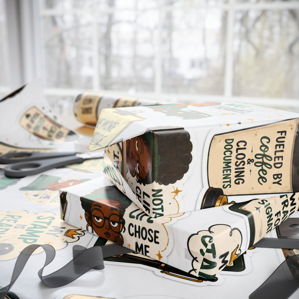 ✍🏾☕ Notary Life Wrapping Paper – Funny Notary Gift Wrap 🎁