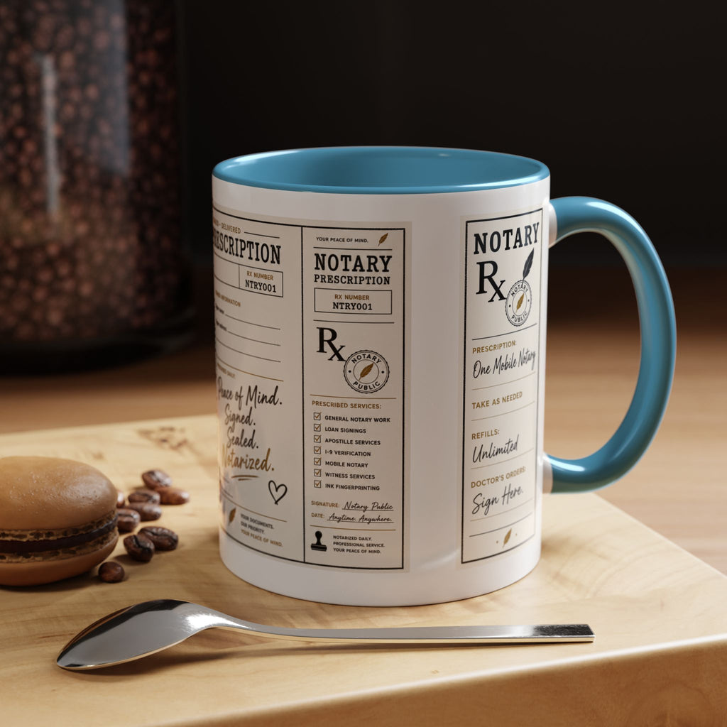 Notary Prescription | Accent Coffee Mug (11oz & 15oz)