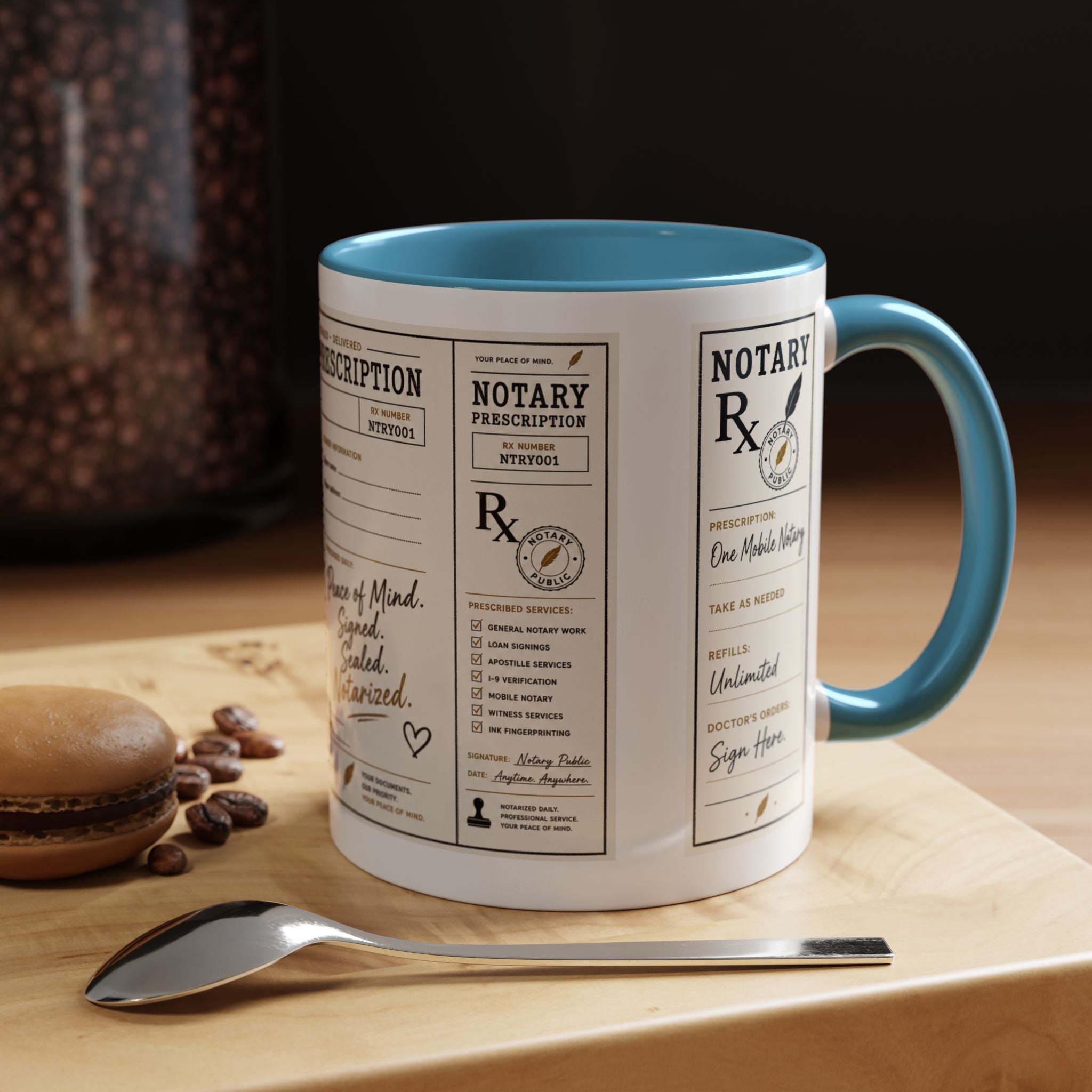 Notary Prescription | Accent Coffee Mug (11oz & 15oz)