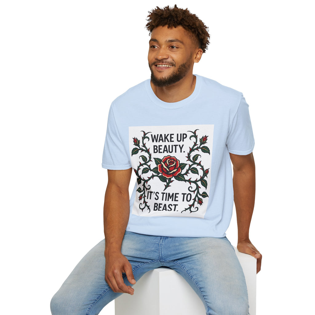 Wake Up Beauty, It’s Time to Beast Tee — Rose & Thorn Graphic Shirt