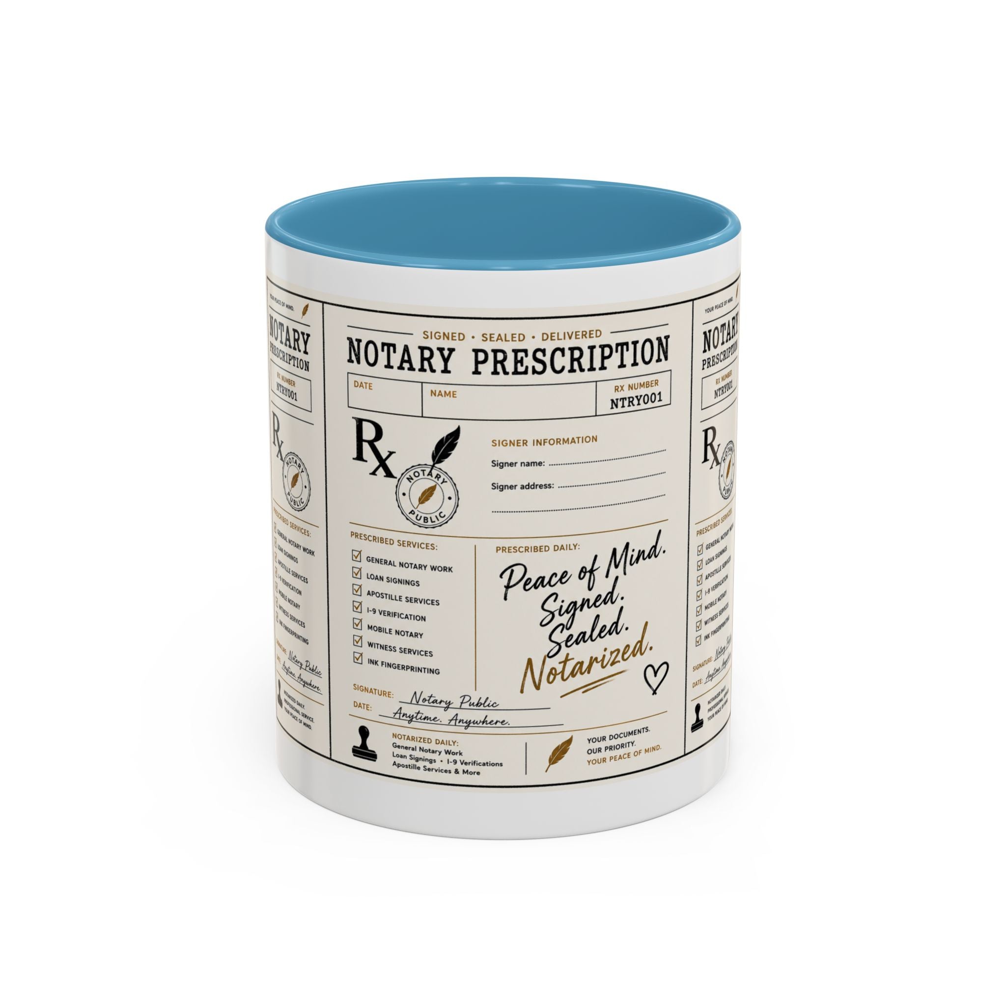 Notary Prescription | Accent Coffee Mug (11oz & 15oz)