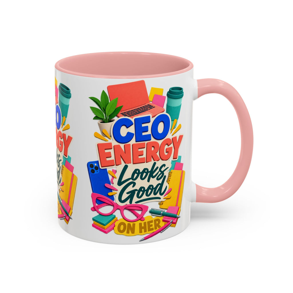 CEO Energy Looks Good on Her Mug | Women in Business Coffee Cup | Female Entrepreneur Gift | Boss Lady Office Mug
