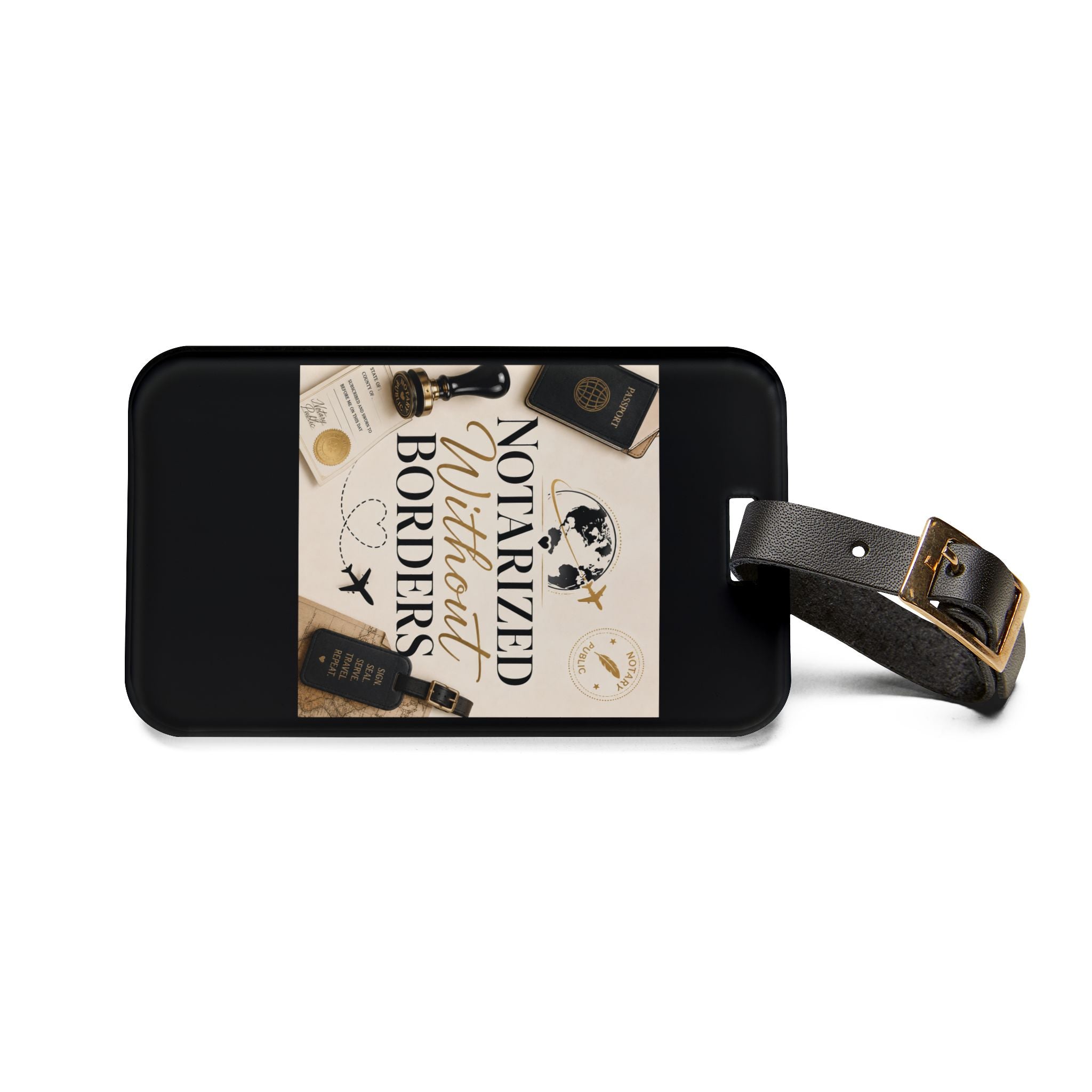 Notarized Without Borders | Acrylic Luggage Tag for Notaries & Travelers