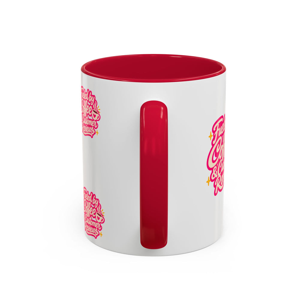 Fueled by Coffee & Customer Reviews Accent Mug — Small-Business Owner Coffee Cup