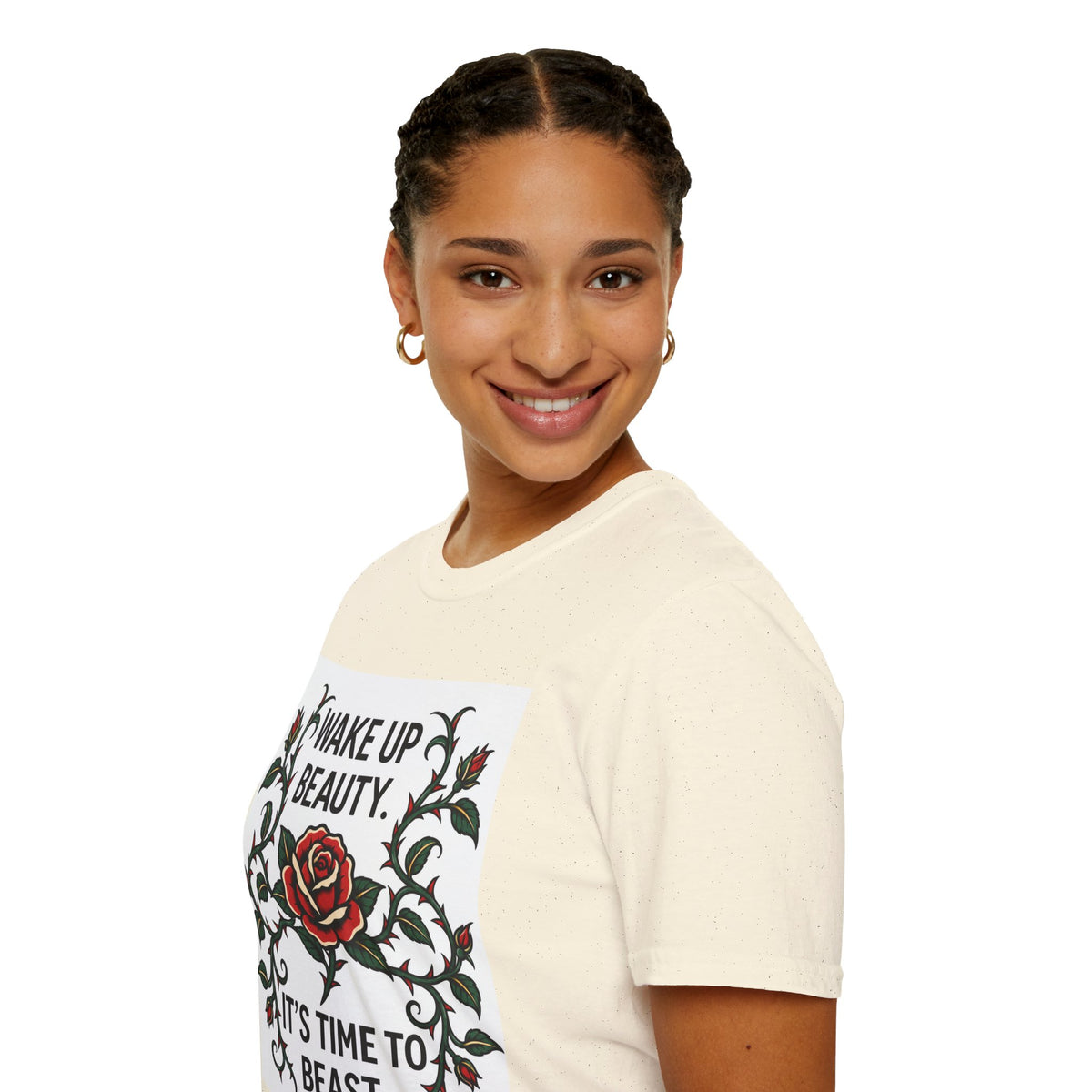 Wake Up Beauty, It’s Time to Beast Tee — Rose & Thorn Graphic Shirt