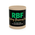 Resting Business Face Cursive Ceramic Mug — "RBF: I'm not mad. I'm calculating profit."