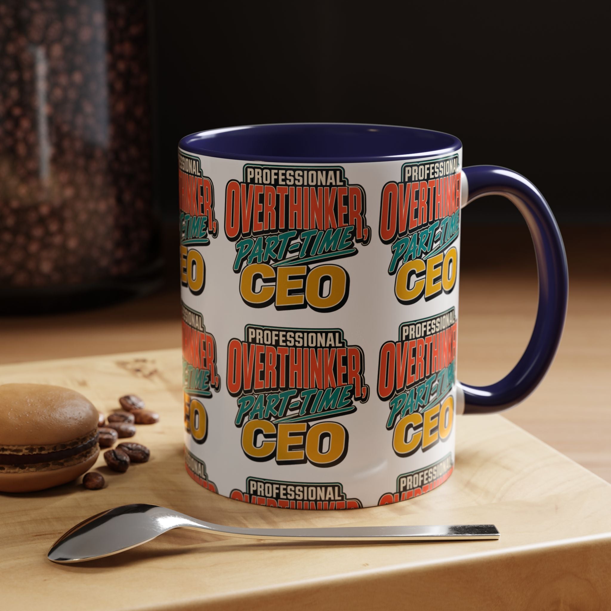 Professional Overthinker Part-Time CEO Mug | Funny Small Business Owner Coffee Cup | Entrepreneur and Side-Hustle Gift
