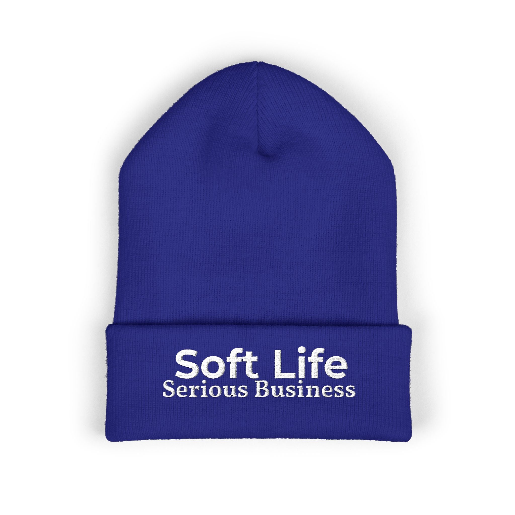 Soft Life. Serious Business. Embroidered Cuffed Beanie | Cozy Entrepreneur Winter Hat