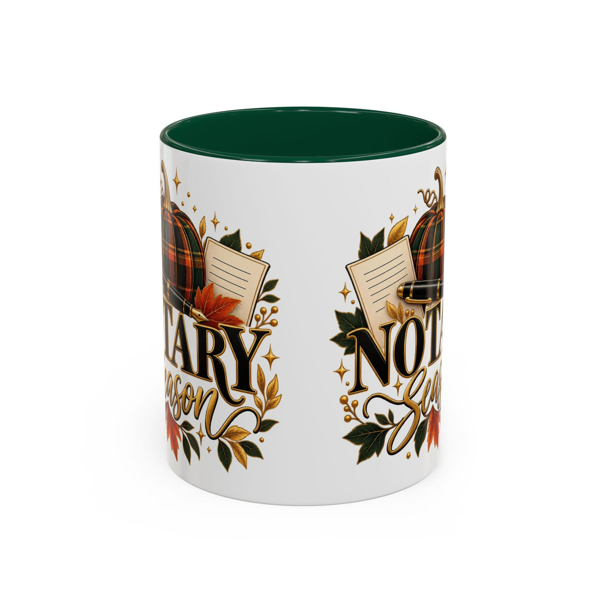 Notary Season Fall Accent Mug — Autumn Notary Public Coffee Cup