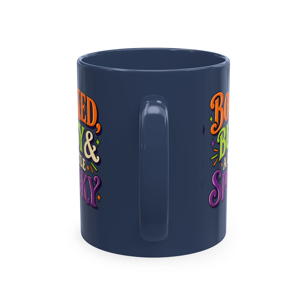 Booked, Busy & a Little Spooky Mug — Halloween Book Lover Coffee Cup