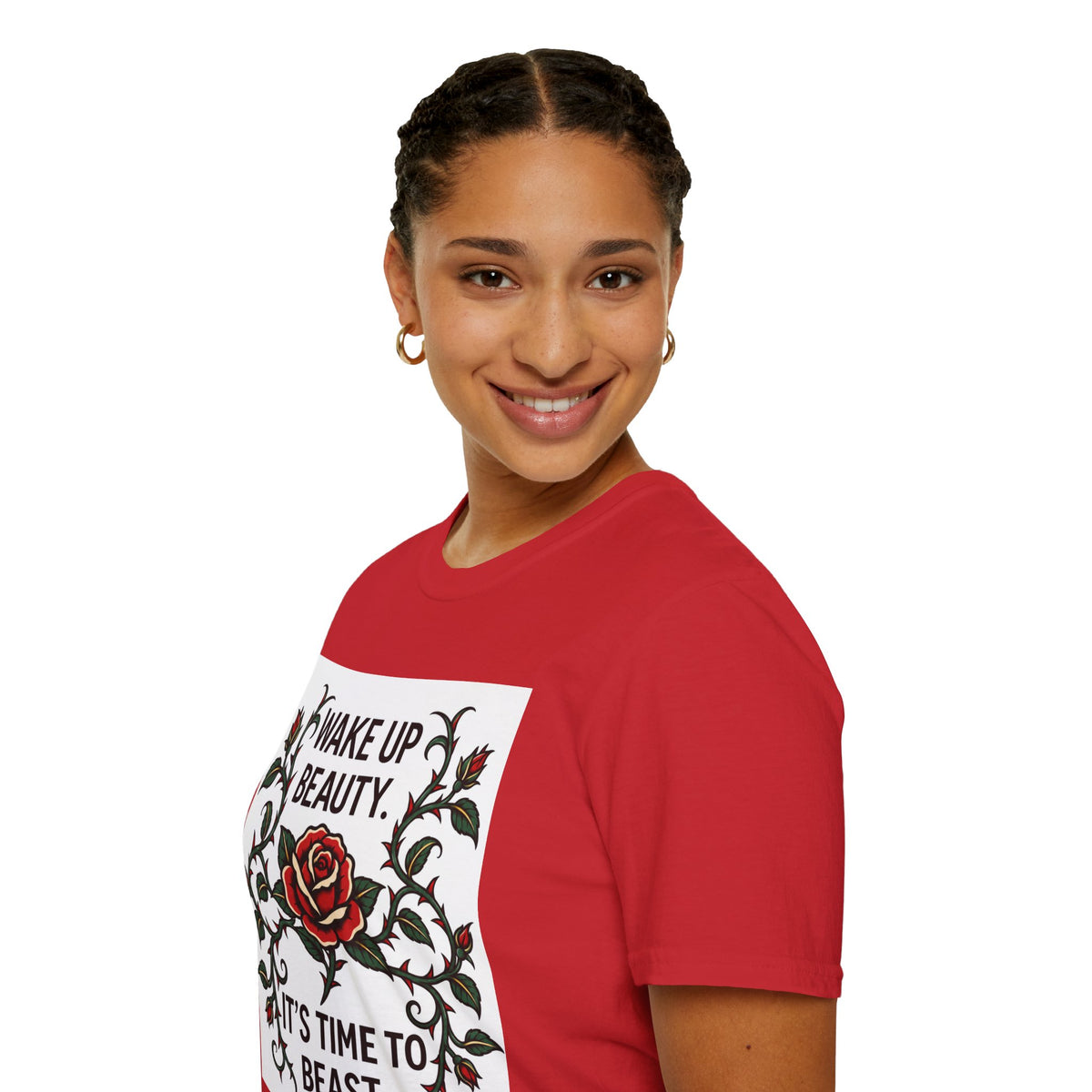 Wake Up Beauty, It’s Time to Beast Tee — Rose & Thorn Graphic Shirt