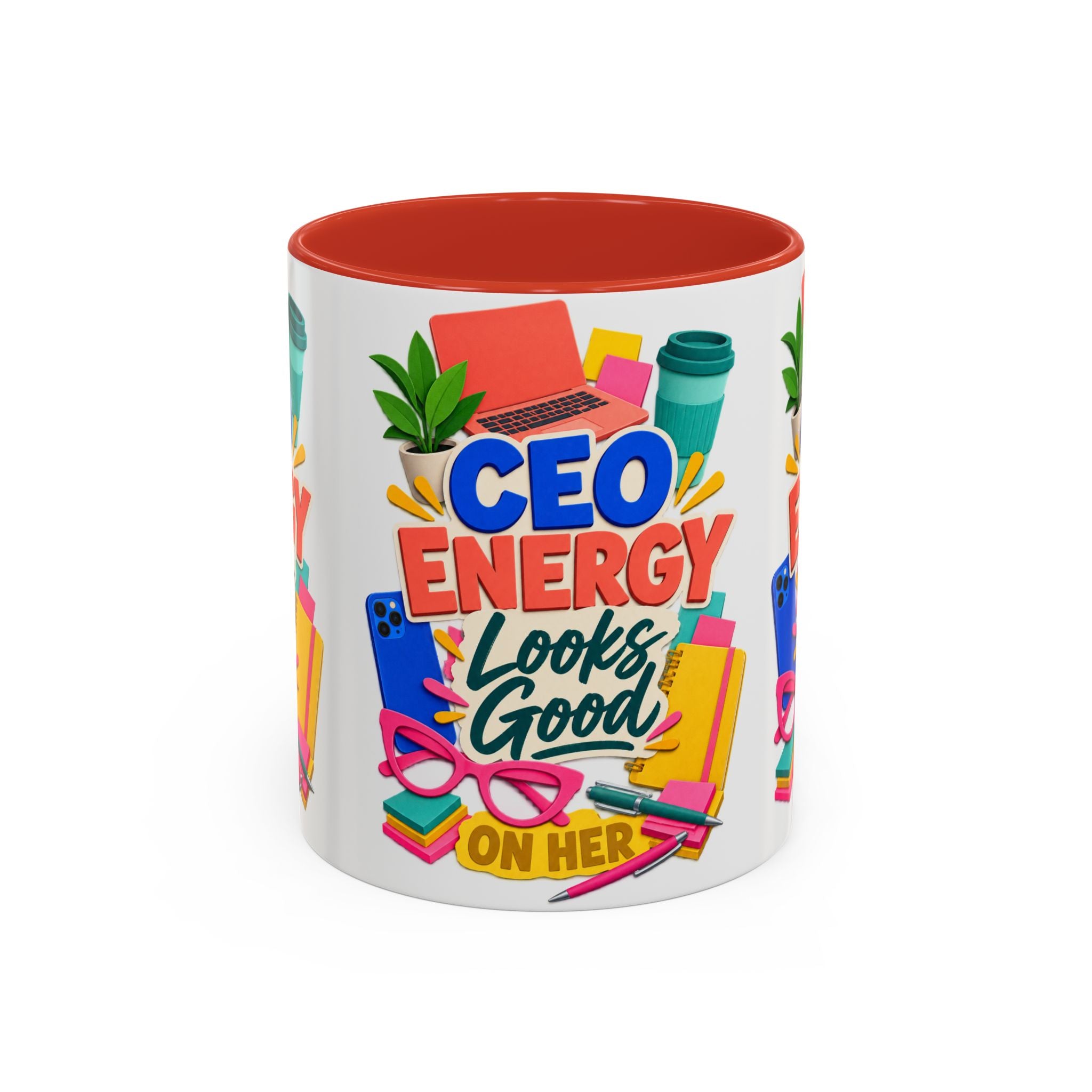 CEO Energy Looks Good on Her Mug | Women in Business Coffee Cup | Female Entrepreneur Gift | Boss Lady Office Mug