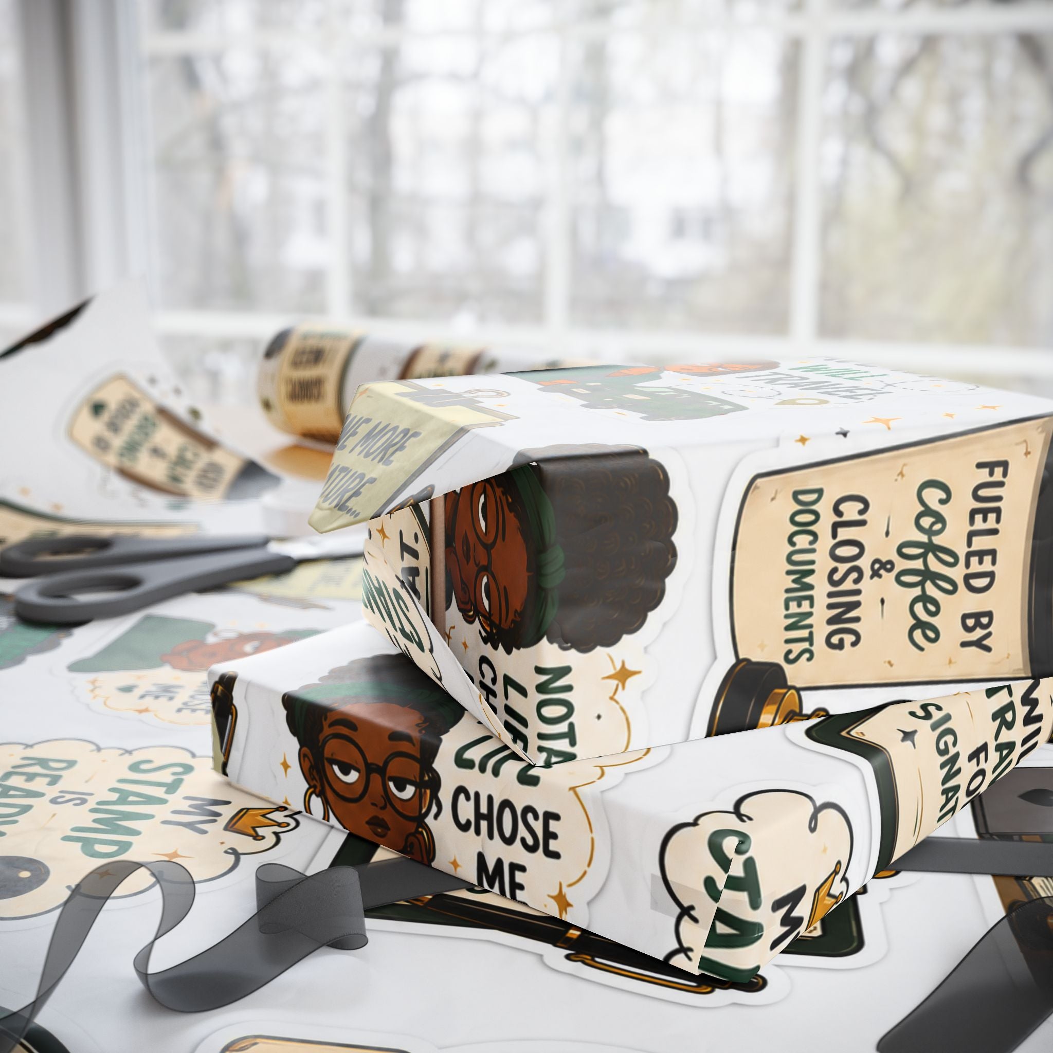 ✍🏾☕ Notary Life Wrapping Paper – Funny Notary Gift Wrap 🎁