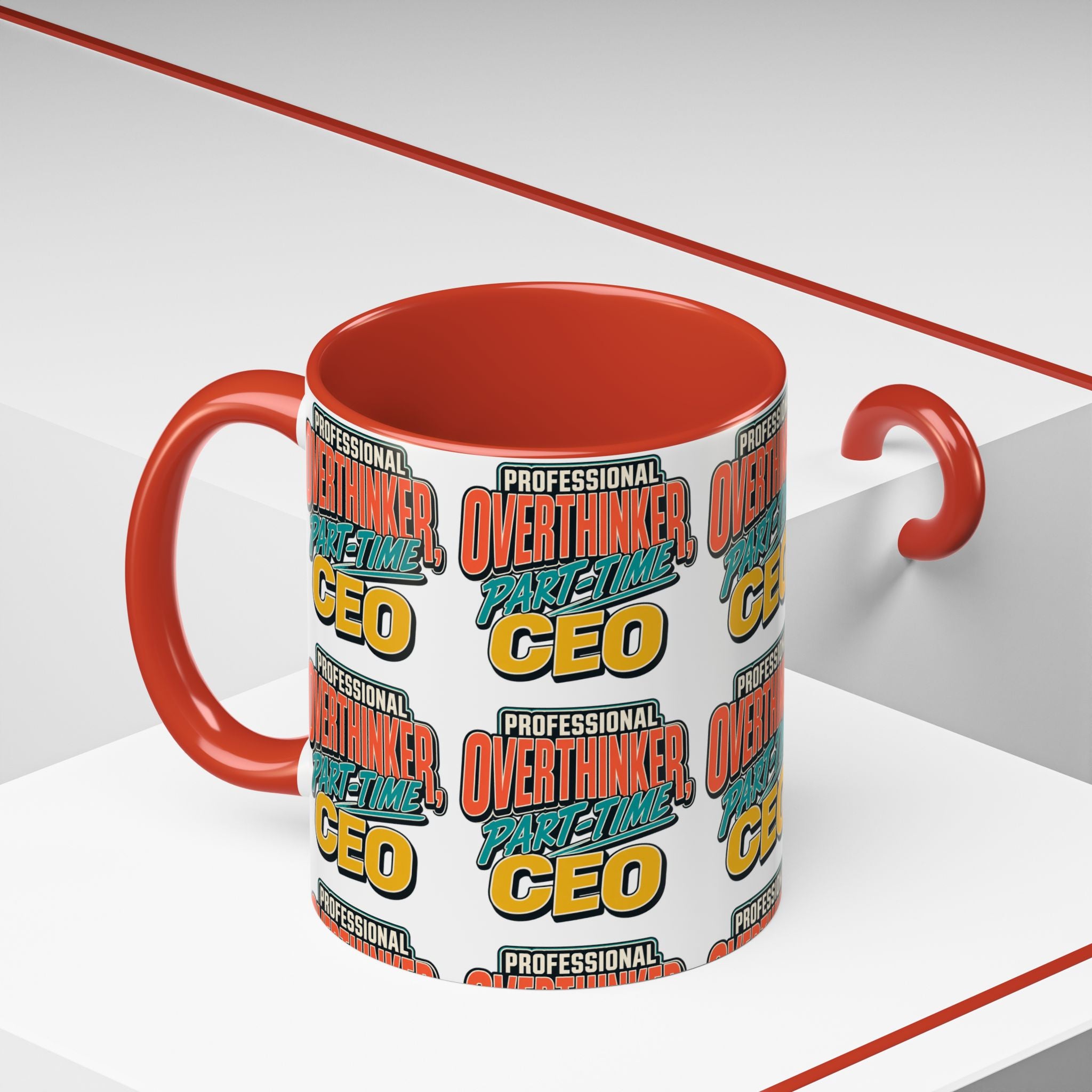 Professional Overthinker Part-Time CEO Mug | Funny Small Business Owner Coffee Cup | Entrepreneur and Side-Hustle Gift