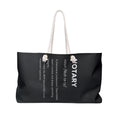 🖤 Notary Definition Weekender Bag | Minimalist Notary Travel Tote | Notary Public Overnight Bag | Loan Signing Agent Carryall | Professional Travel Bag
