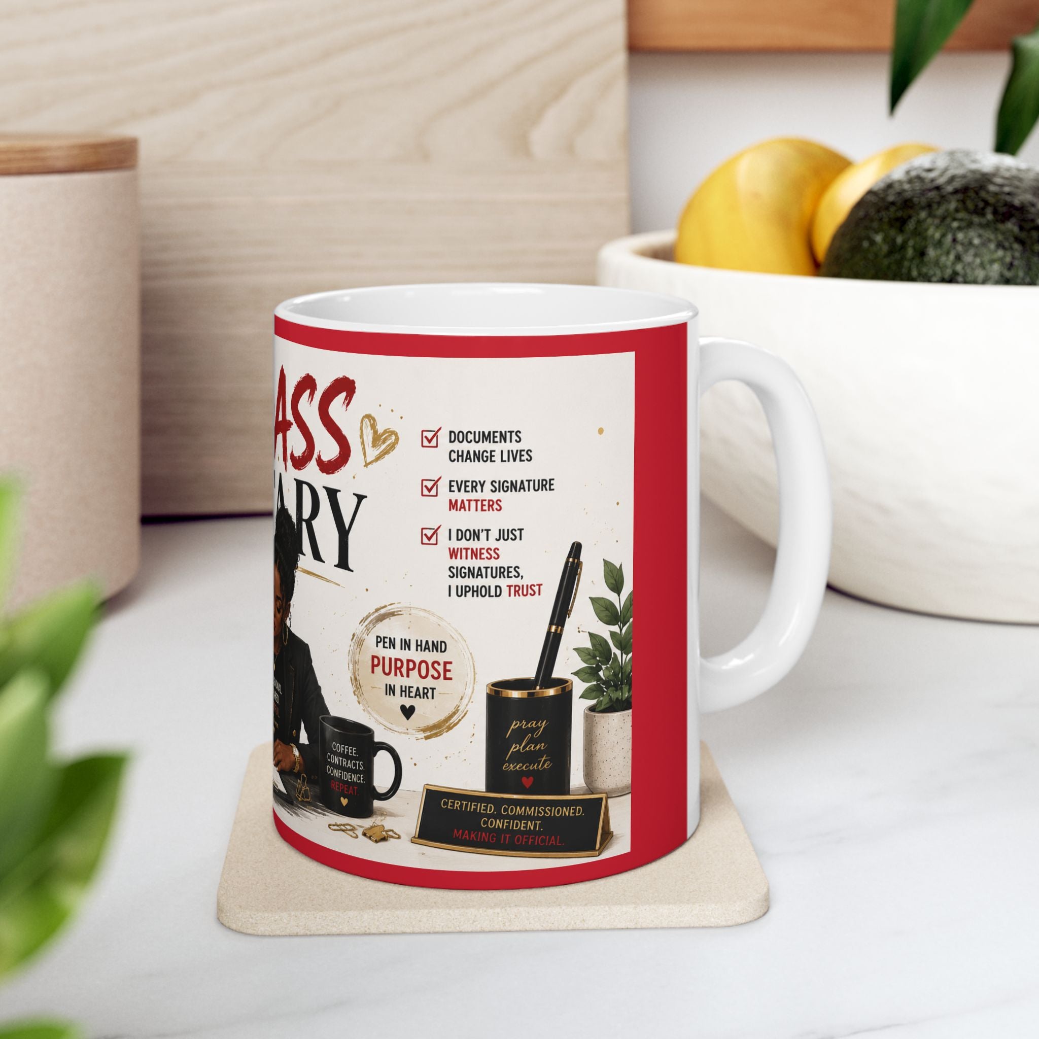 Badass Notary Ceramic Mug | Inspirational Gift for Notaries & Loan Signing Agents