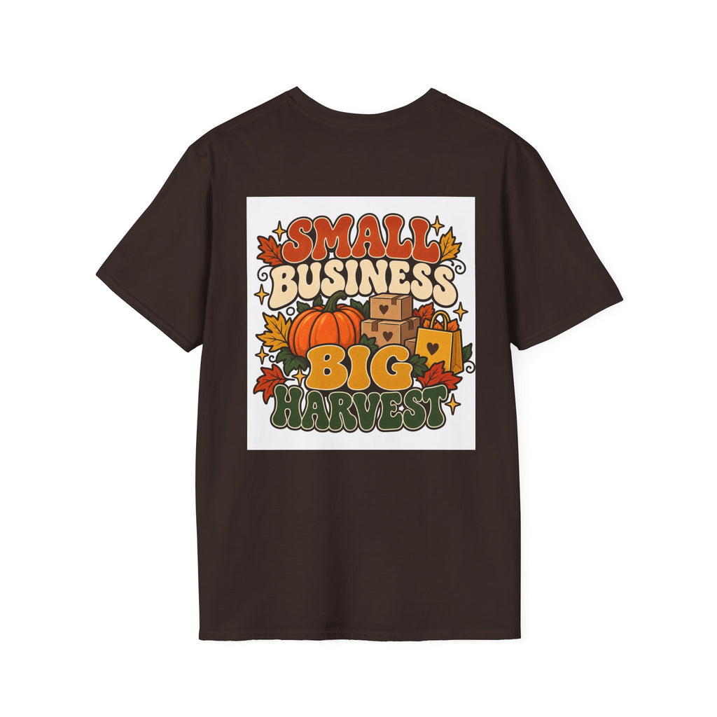 Small Business Big Harvest Graphic T-Shirt — Retro Fall Entrepreneur Tee