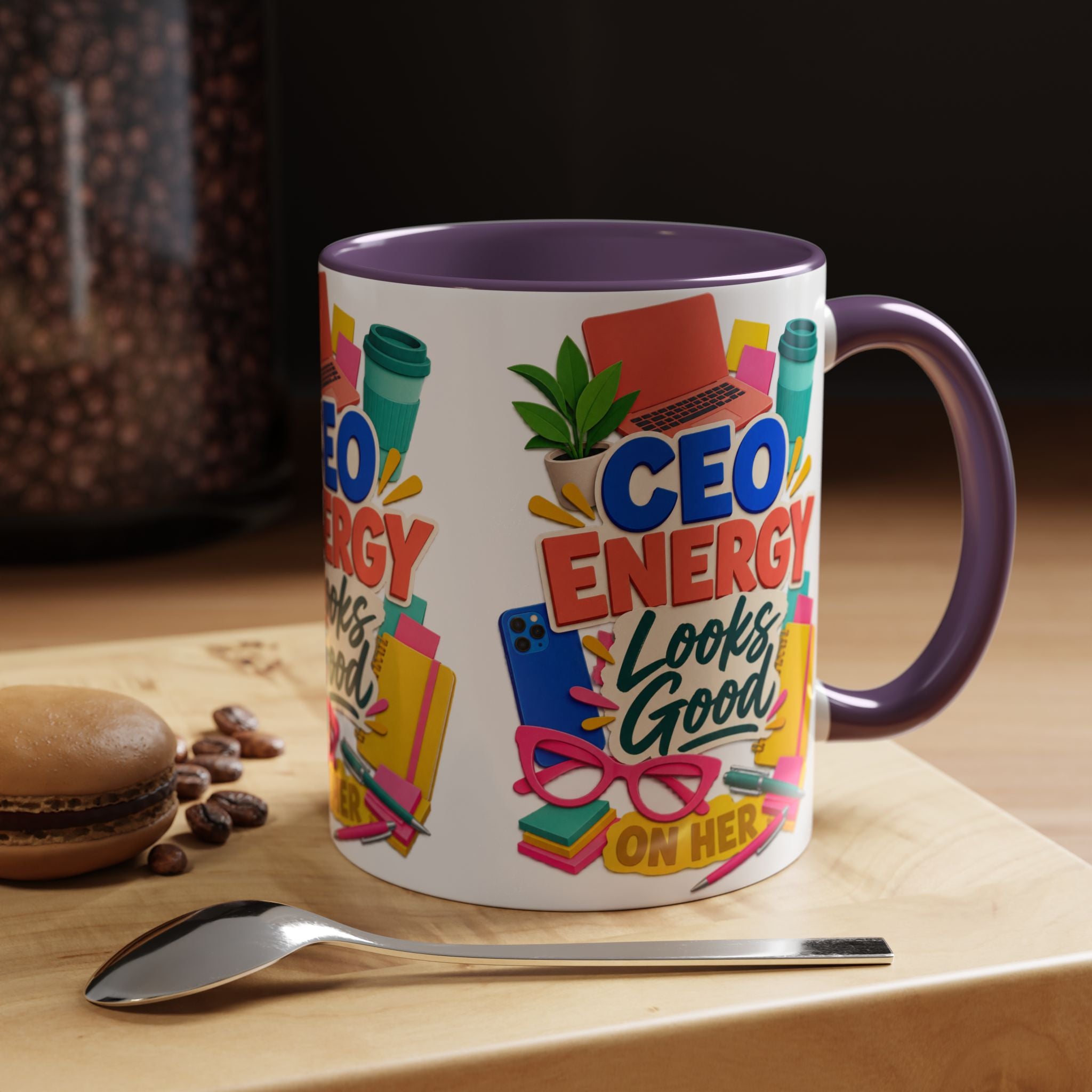 CEO Energy Looks Good on Her Mug | Women in Business Coffee Cup | Female Entrepreneur Gift | Boss Lady Office Mug