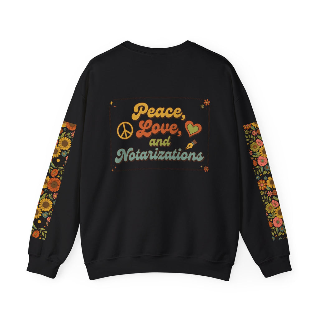 Peace, Love & Notarizations Cozy  Crewneck Sweatshirt ☮️❤️🖋️