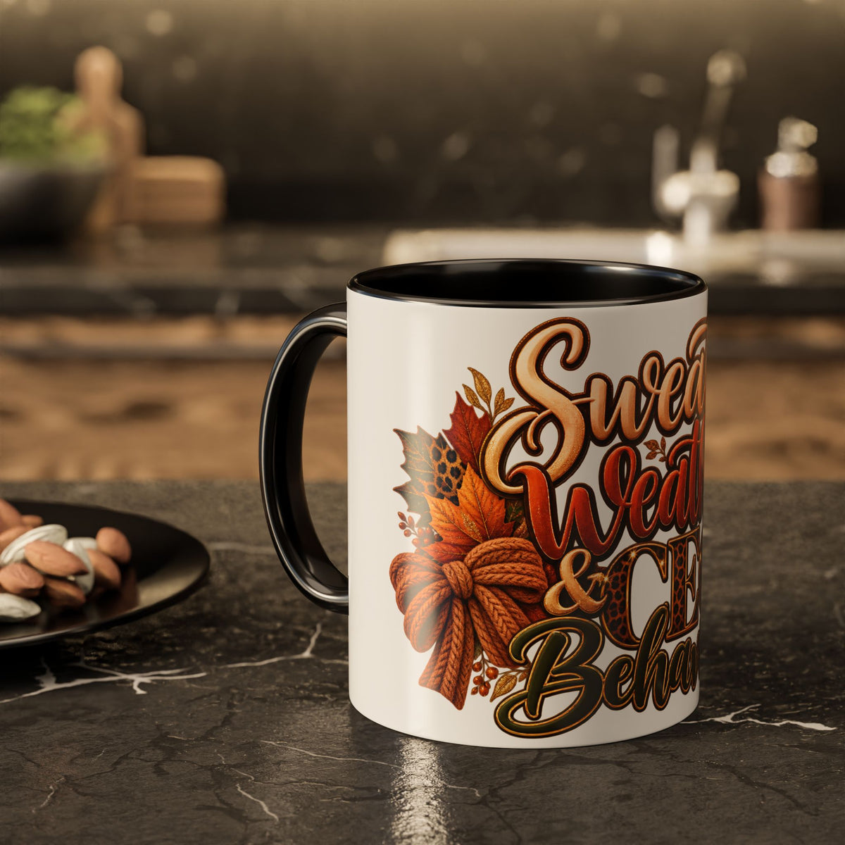 Sweater Weather & CEO Behavior Mug – Fall Pumpkin Latte Seasonal Coffee Cup (11oz/15oz)