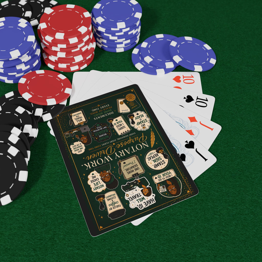 Notary Work. Purpose Driven. Playing Cards | Notary Public Poker Deck | Gift for Mobile Notaries