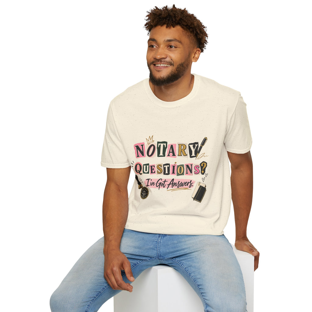 Notary Questions? I’ve Got Answers T-Shirt — Notary Public Graphic Tee