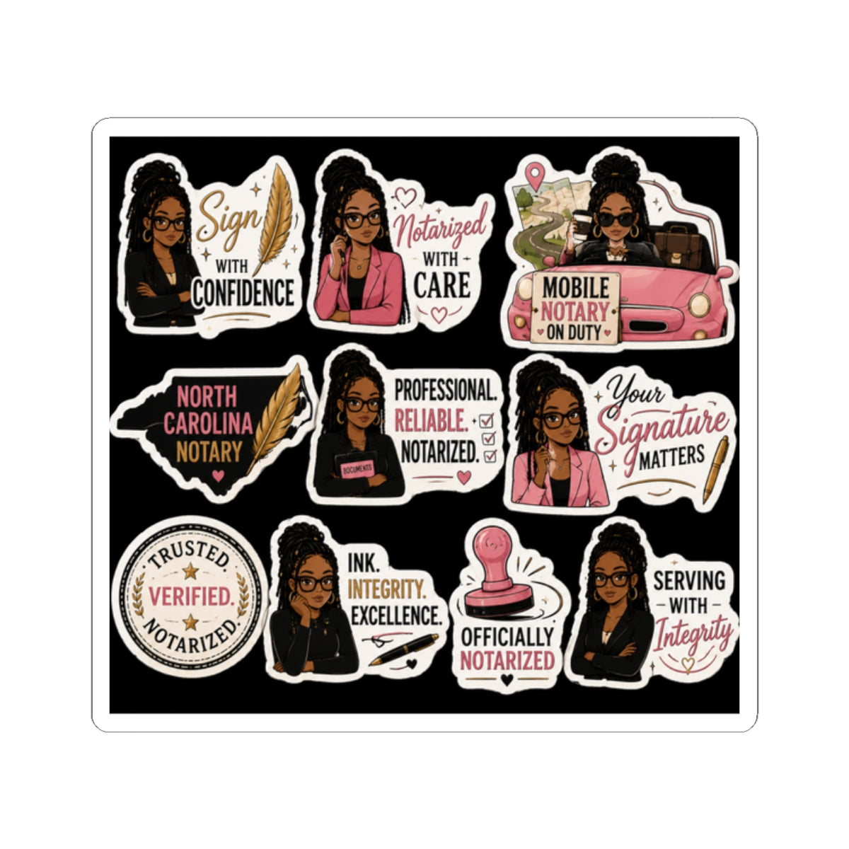 🖤 Signature Luxe Collection | Premium Notary Vinyl Stickers