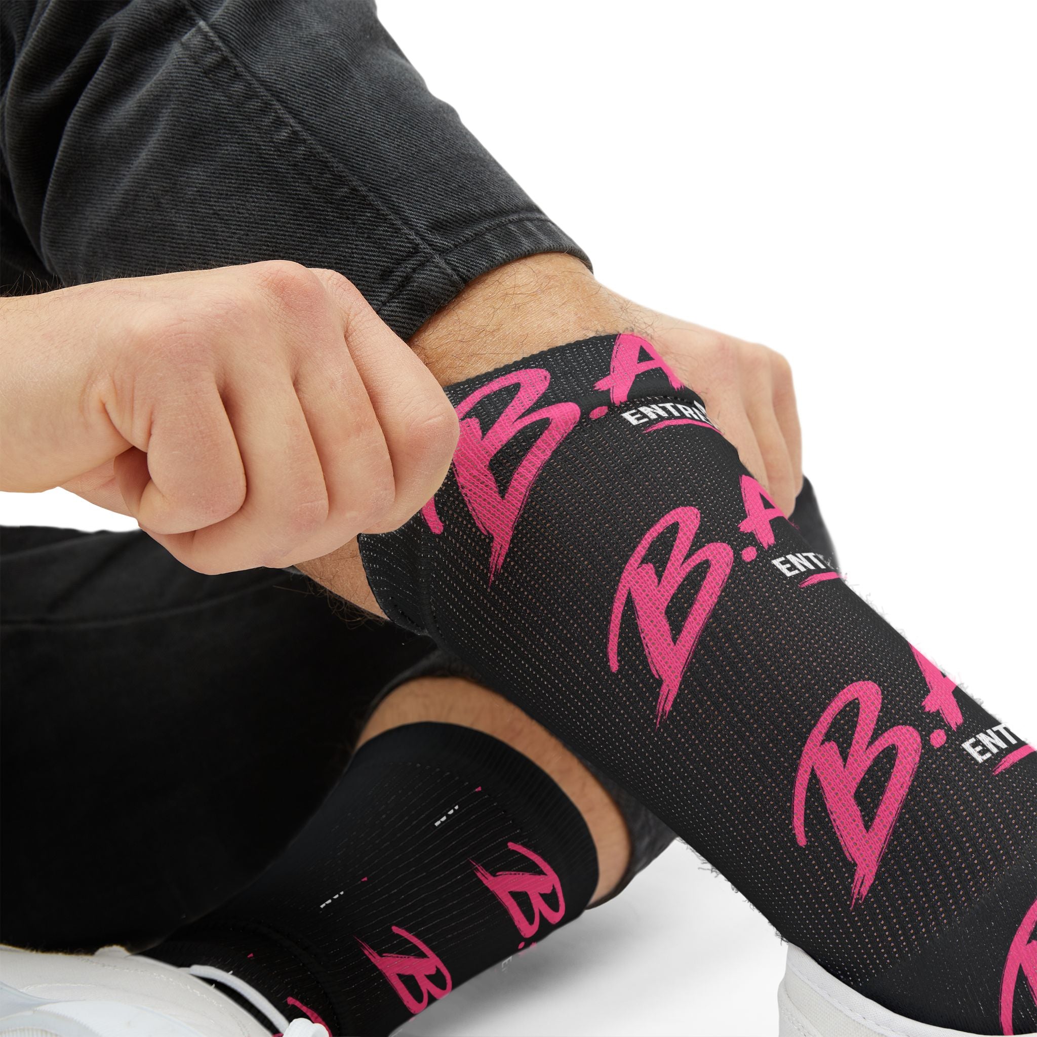 B.A.E. Crew Socks | Bad Ass Entrepreneur Black & Pink Socks | Gift for Business Owners