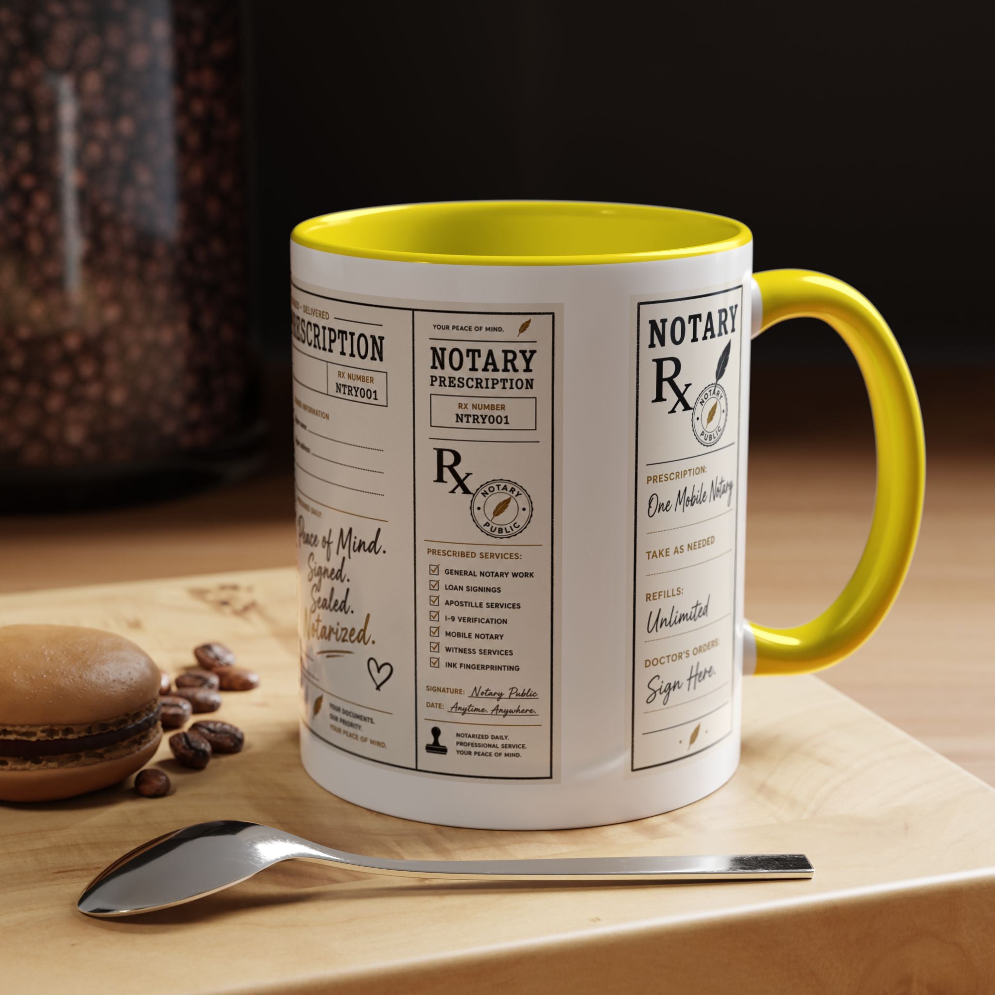 Notary Prescription | Accent Coffee Mug (11oz & 15oz)