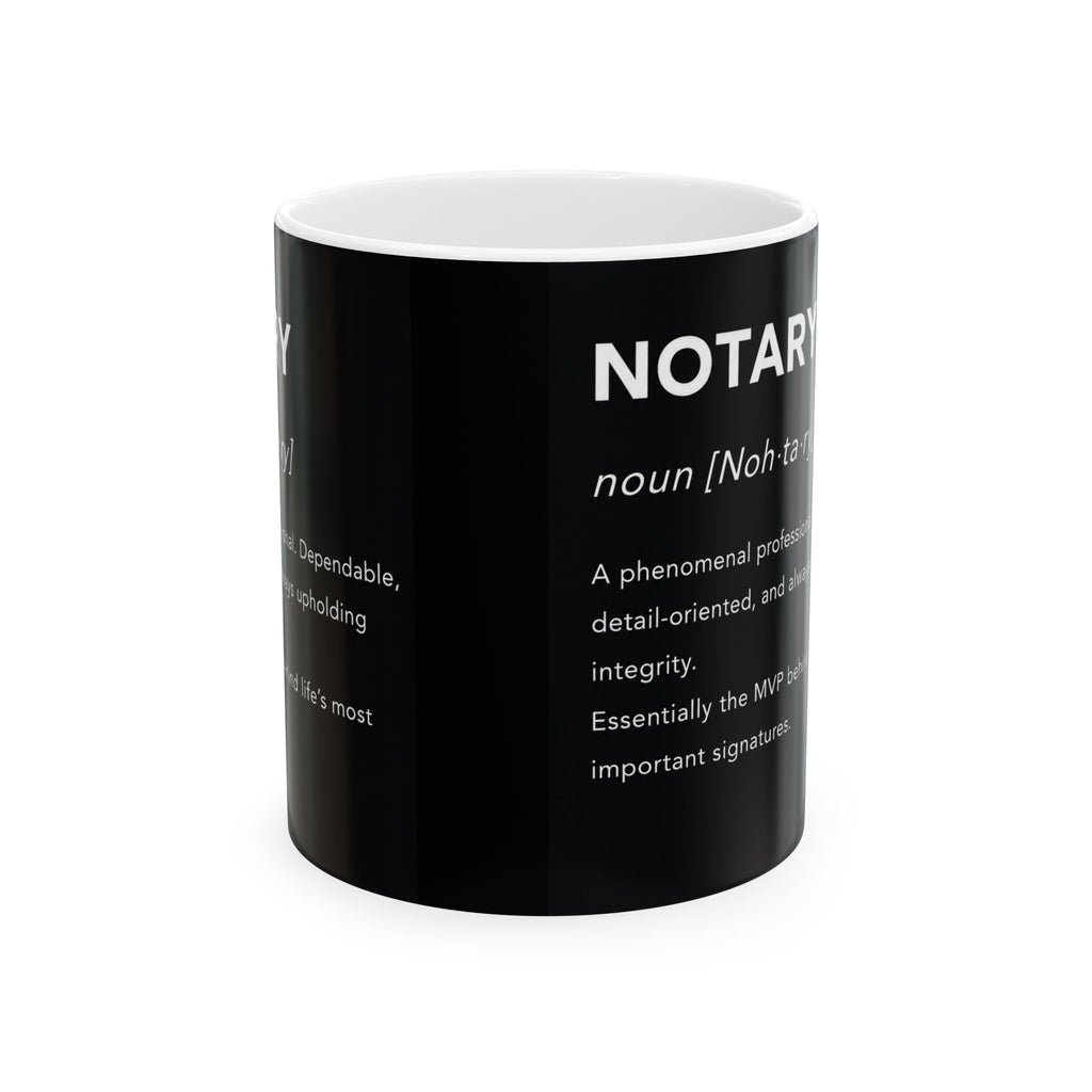 ☕ Notary Definition Coffee Mug | Minimalist Notary Mug | Notary Public Gift | Loan Signing Agent Coffee Cup | 11oz & 15oz Ceramic Mug