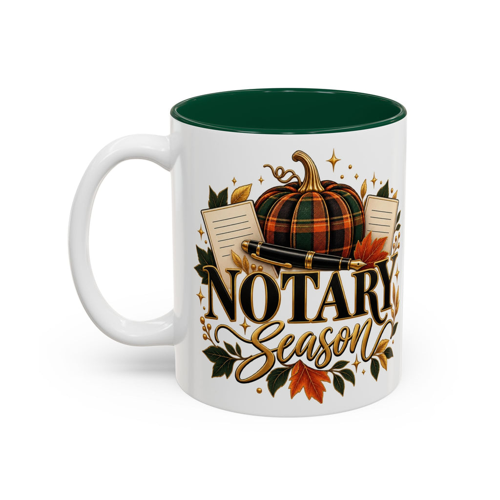 Notary Season Fall Accent Mug — Autumn Notary Public Coffee Cup