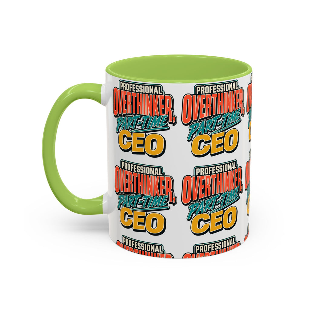 Professional Overthinker Part-Time CEO Mug | Funny Small Business Owner Coffee Cup | Entrepreneur and Side-Hustle Gift