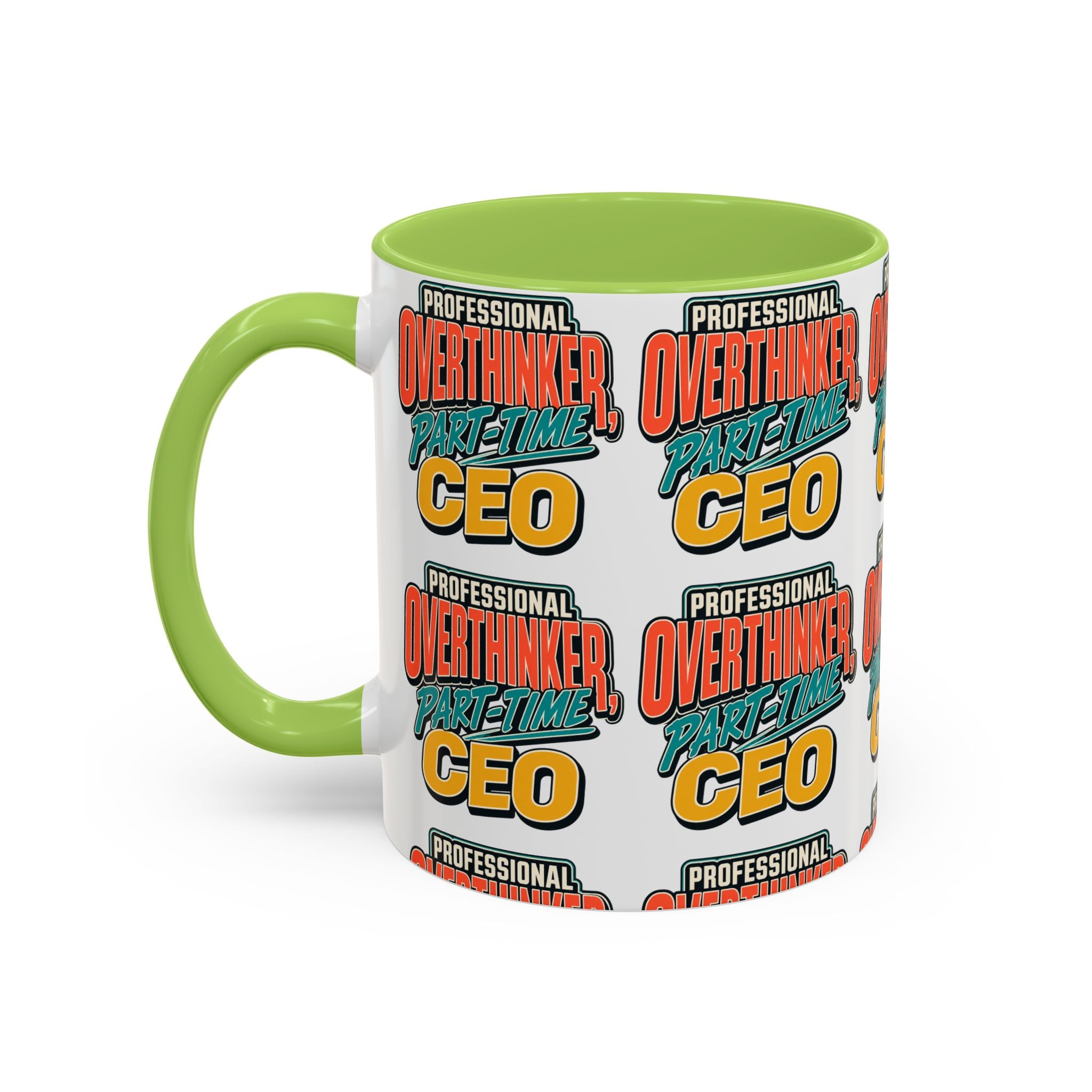 Professional Overthinker Part-Time CEO Mug | Funny Small Business Owner Coffee Cup | Entrepreneur and Side-Hustle Gift